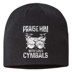 Drummer Praise Him With Loud Cymbals Drumming Christian Sustainable Beanie