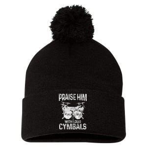 Drummer Praise Him With Loud Cymbals Drumming Christian Pom Pom 12in Knit Beanie