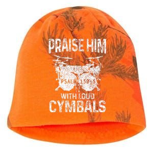 Drummer Praise Him With Loud Cymbals Drumming Christian Kati - Camo Knit Beanie