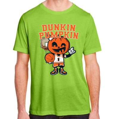 Dunkin Pumpkin Halloween Costume Funny Pumpkin Basketball Adult ChromaSoft Performance T-Shirt