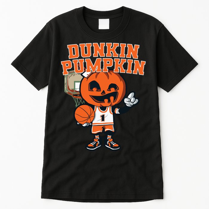 Dunkin Pumpkin Halloween Costume Funny Pumpkin Basketball Tall T-Shirt