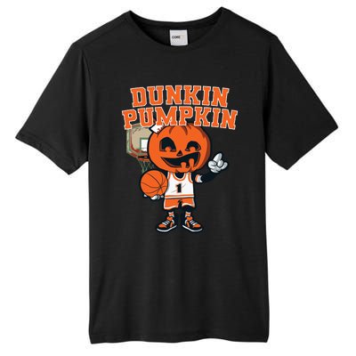 Dunkin Pumpkin Halloween Costume Funny Pumpkin Basketball Tall Fusion ChromaSoft Performance T-Shirt