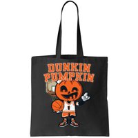 Dunkin Pumpkin Halloween Costume Funny Pumpkin Basketball Tote Bag