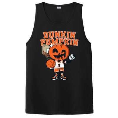 Dunkin Pumpkin Halloween Costume Funny Pumpkin Basketball PosiCharge Competitor Tank