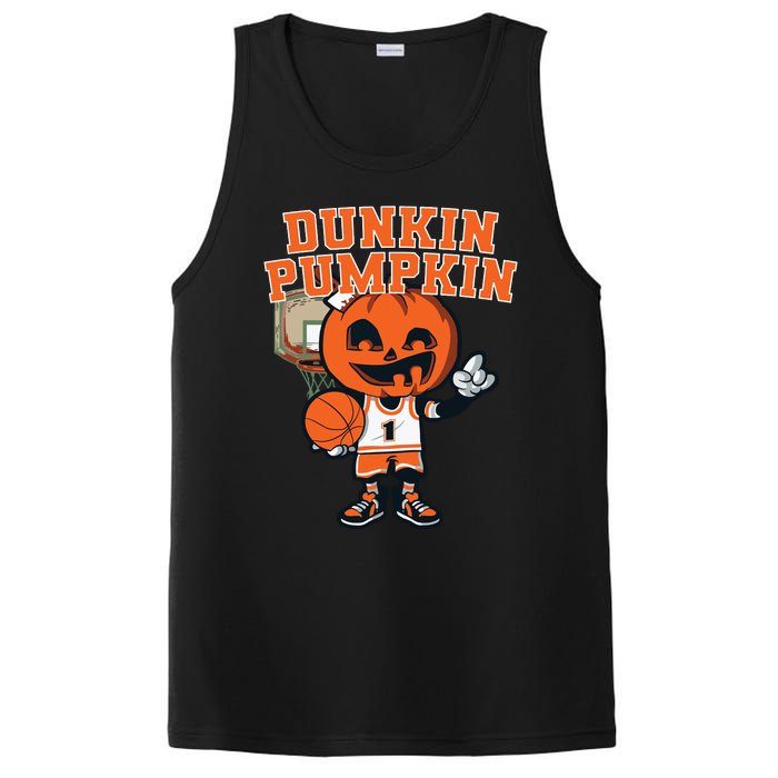 Dunkin Pumpkin Halloween Costume Funny Pumpkin Basketball PosiCharge Competitor Tank