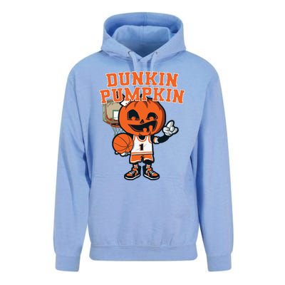 Dunkin Pumpkin Halloween Costume Funny Pumpkin Basketball Unisex Surf Hoodie