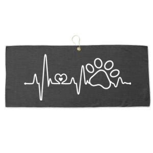 Dog Paw Heartbeat Clothing Gift Dog Paw Gift Large Microfiber Waffle Golf Towel