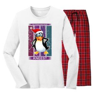 Do Penguins Have Knees Women's Long Sleeve Flannel Pajama Set 