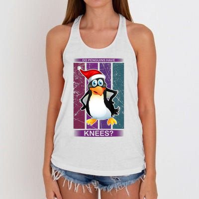 Do Penguins Have Knees Women's Knotted Racerback Tank