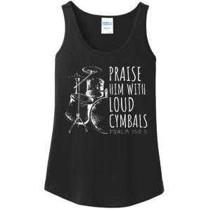 Drummer Praise Him With Loud Cymbals Drumming Christian Ladies Essential Tank