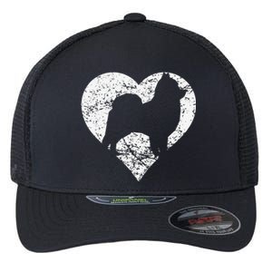 Distressed Pomeranian Heart Dog Owner Graphic Flexfit Unipanel Trucker Cap