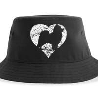 Distressed Pomeranian Heart Dog Owner Graphic Sustainable Bucket Hat