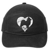 Distressed Pomeranian Heart Dog Owner Graphic 7-Panel Snapback Hat