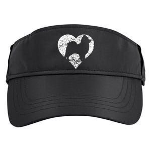 Distressed Pomeranian Heart Dog Owner Graphic Adult Drive Performance Visor