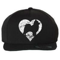 Distressed Pomeranian Heart Dog Owner Graphic Wool Snapback Cap