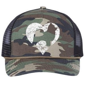 Distressed Pomeranian Heart Dog Owner Graphic Retro Rope Trucker Hat Cap