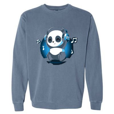 Dj Panda Headphones Garment-Dyed Sweatshirt