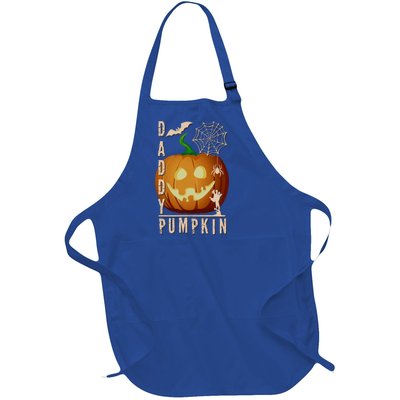 Daddy Pumpkin Halloween Cute Gift Full-Length Apron With Pockets