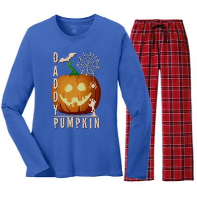 Daddy Pumpkin Halloween Cute Gift Women's Long Sleeve Flannel Pajama Set 