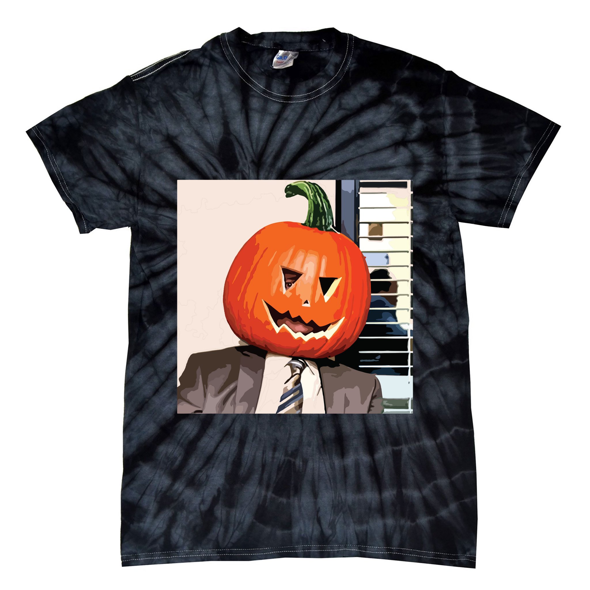 Dwight Pumpkin Head Tie-Dye T-Shirt