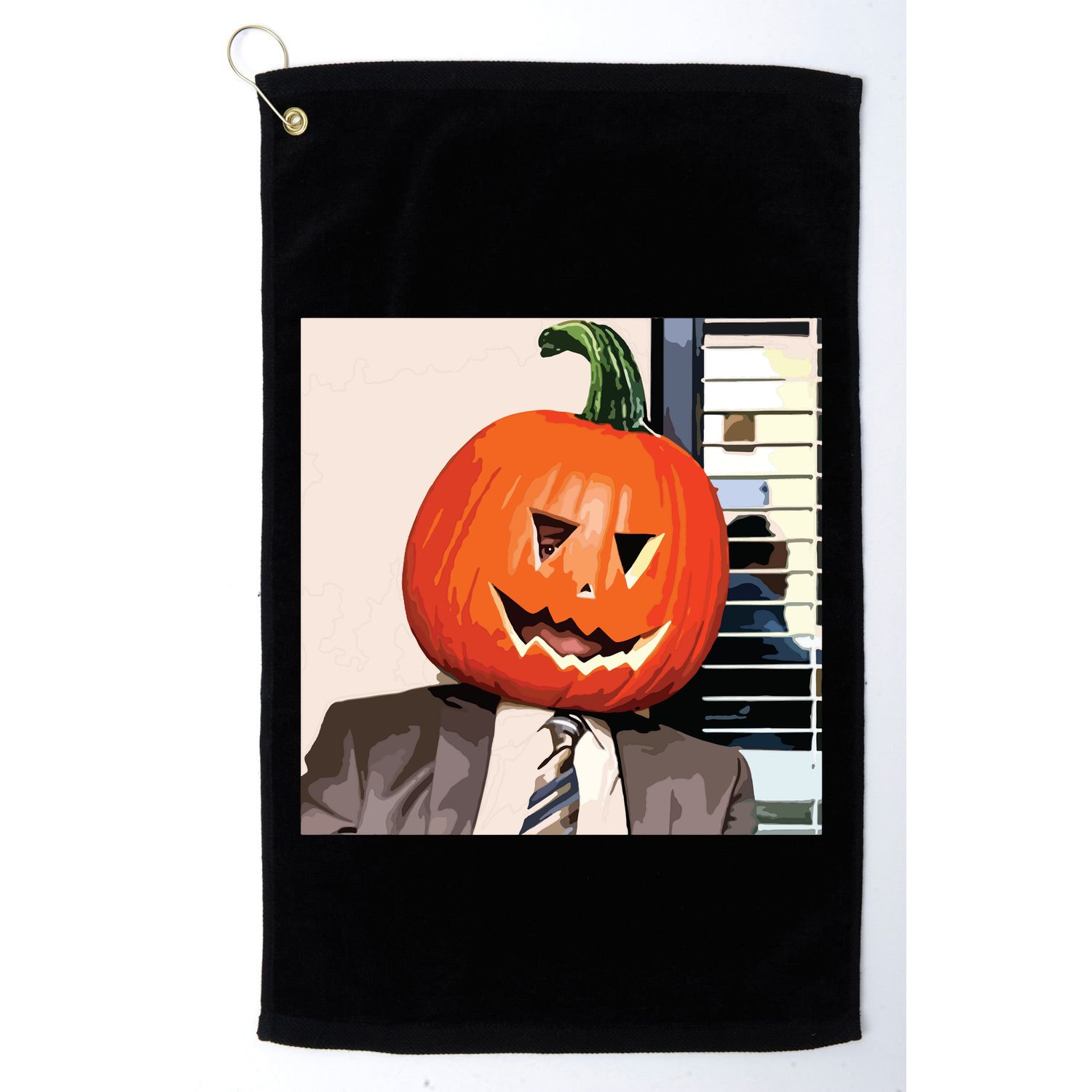 Dwight Pumpkin Head Golf Towel