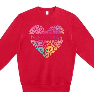 DPT PTA Heart Valentines Day Gift Love Physical Therapy Premium Crewneck Sweatshirt