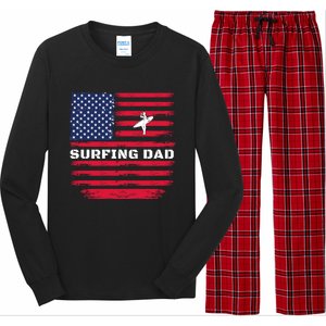 Daddy Protector Hero Fathers Day Camo American Flag Surfing Meaningful Gift Long Sleeve Pajama Set