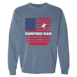 Daddy Protector Hero Fathers Day Camo American Flag Surfing Meaningful Gift Garment-Dyed Sweatshirt