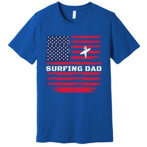 Daddy Protector Hero Fathers Day Camo American Flag Surfing Meaningful Gift Premium T-Shirt