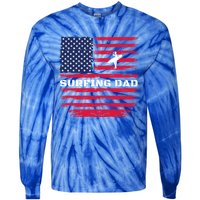 Daddy Protector Hero Fathers Day Camo American Flag Surfing Meaningful Gift Tie-Dye Long Sleeve Shirt