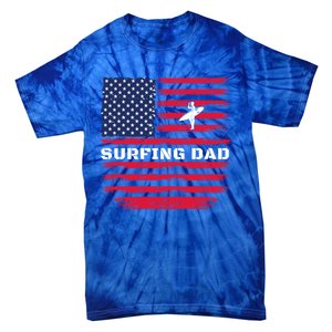 Daddy Protector Hero Fathers Day Camo American Flag Surfing Meaningful Gift Tie-Dye T-Shirt