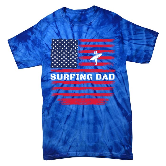 Daddy Protector Hero Fathers Day Camo American Flag Surfing Meaningful Gift Tie-Dye T-Shirt