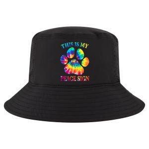 Dog Paw Heartbeat Gift Funny This Is My Peace Sign Gift Cool Comfort Performance Bucket Hat