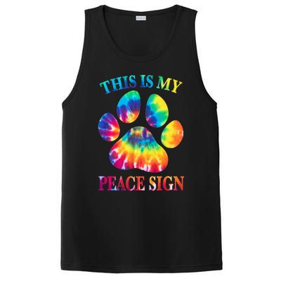 Dog Paw Heartbeat Gift Funny This Is My Peace Sign Gift PosiCharge Competitor Tank