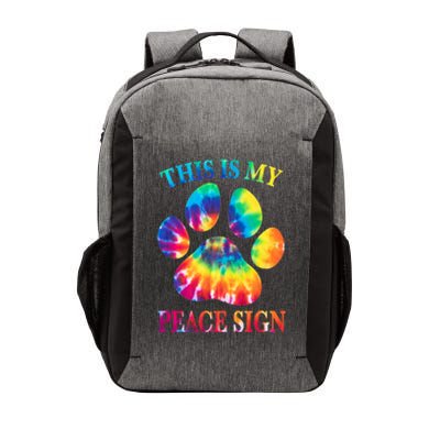 Dog Paw Heartbeat Gift Funny This Is My Peace Sign Gift Vector Backpack