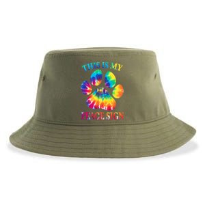 Dog Paw Heartbeat Gift Funny This Is My Peace Sign Gift Sustainable Bucket Hat