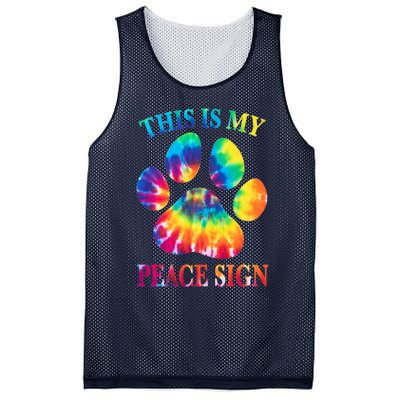 Dog Paw Heartbeat Gift Funny This Is My Peace Sign Gift Mesh Reversible Basketball Jersey Tank