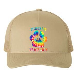 Dog Paw Heartbeat Gift Funny This Is My Peace Sign Gift Yupoong Adult 5-Panel Trucker Hat