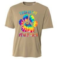 Dog Paw Heartbeat Gift Funny This Is My Peace Sign Gift Cooling Performance Crew T-Shirt