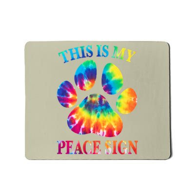 Dog Paw Heartbeat Gift Funny This Is My Peace Sign Gift Mousepad