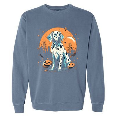 Dalmatian Pumpkin Halloween Costume Dog Puppy Gift Garment-Dyed Sweatshirt