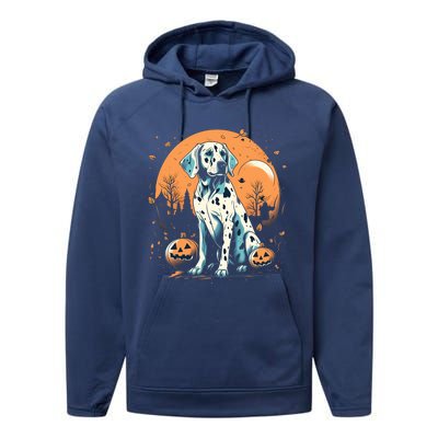 Dalmatian Pumpkin Halloween Costume Dog Puppy Gift Performance Fleece Hoodie