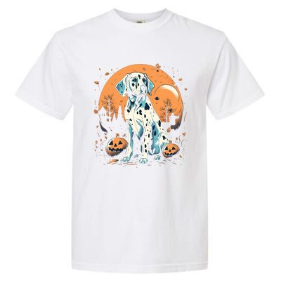 Dalmatian Pumpkin Halloween Costume Dog Puppy Gift Garment-Dyed Heavyweight T-Shirt