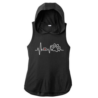 Dog Paw Heartbeat Clothing Cool Gift Dog Paw Gift Ladies PosiCharge Tri-Blend Wicking Draft Hoodie Tank