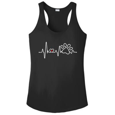 Dog Paw Heartbeat Clothing Cool Gift Dog Paw Gift Ladies PosiCharge Competitor Racerback Tank