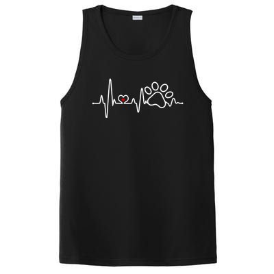 Dog Paw Heartbeat Clothing Cool Gift Dog Paw Gift PosiCharge Competitor Tank