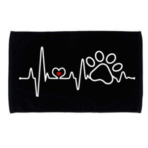 Dog Paw Heartbeat Clothing Cool Gift Dog Paw Gift Microfiber Hand Towel