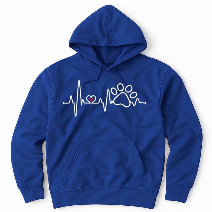 Dog Paw Heartbeat Clothing Cool Gift Dog Paw Gift Hoodie