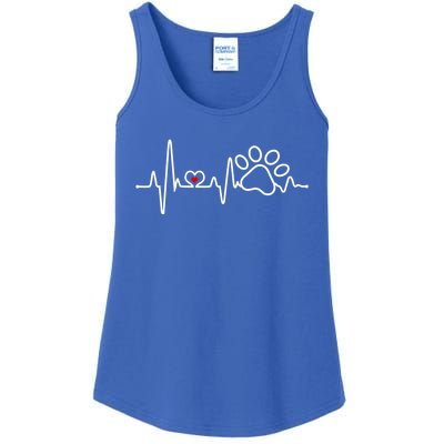 Dog Paw Heartbeat Clothing Cool Gift Dog Paw Gift Ladies Essential Tank