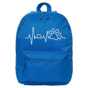 Dog Paw Heartbeat Clothing Cool Gift Dog Paw Gift 16 in Basic Backpack